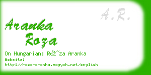 aranka roza business card